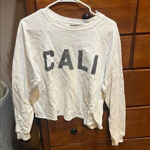 Free People Retrobrand Los Angeles White Sweatshirt